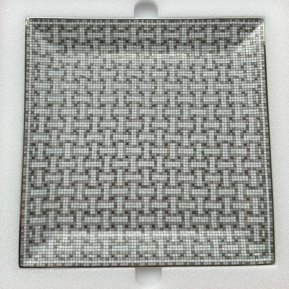 Hermes Mosaique au 24 Platinum Square Plate No4
